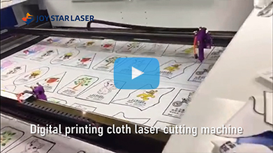 Laser cutting of digital printing fabric