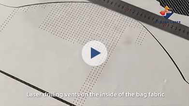 Laser drilling vents on the inside of the bag fabric,Flexible fabric laser perforation